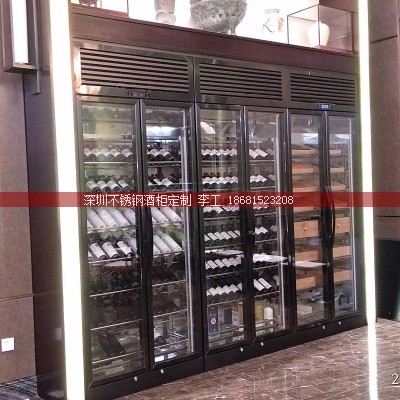 南山某会所宴会厅定制不锈钢酒柜雪茄柜